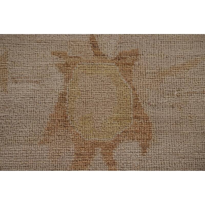 Vegetable Dye Oushak Turkish Area Rug Handmade Floral Wool Carpet - 8'8"x 11'9"