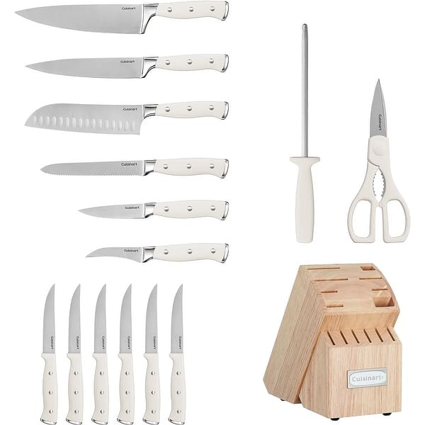 Cuisinart C77CTR-15P Classic Forged Triple Rivet, 15-Piece Knife Set with Block, Superior High-Carbon Stainless Steel Blades