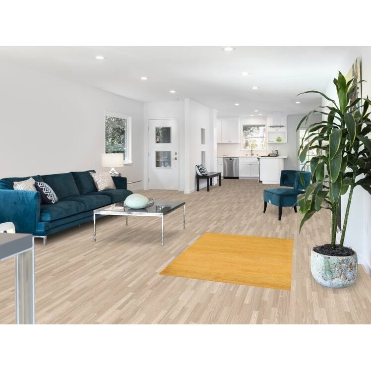 Yellow Modern Gabbeh Oriental Rug Handmade Wool Carpet - 3'2" x 4'8"