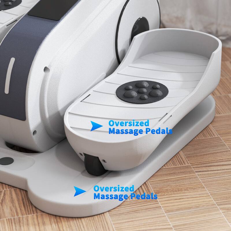 Soozier Under Desk Elliptical Machine, Electric Ellipse Leg Exerciser w/ LCD Monitor, Massage Pedal, Remote Control