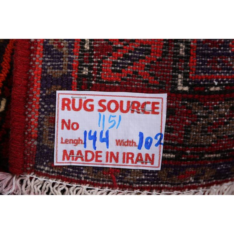 Tribal Traditional Hamedan Persian Area Rug Wool Hand-knotted Carpet - 3'4" x 4'7"