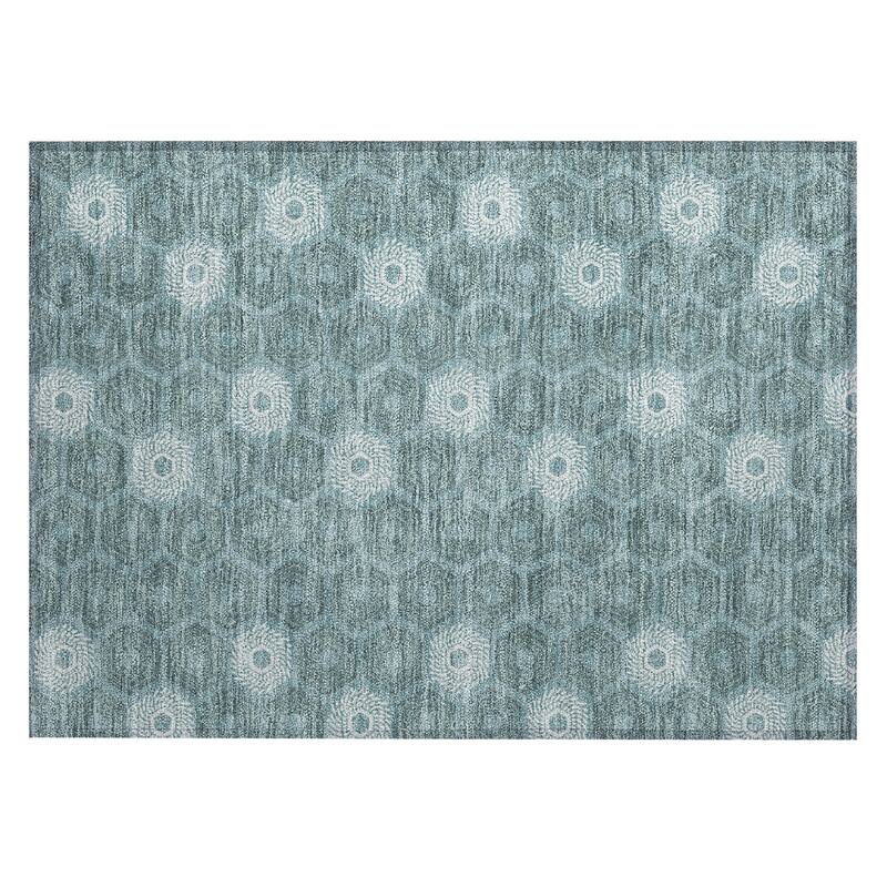 Machine Washable Indoor/ Outdoor Modern Hugoton Chantille Rug