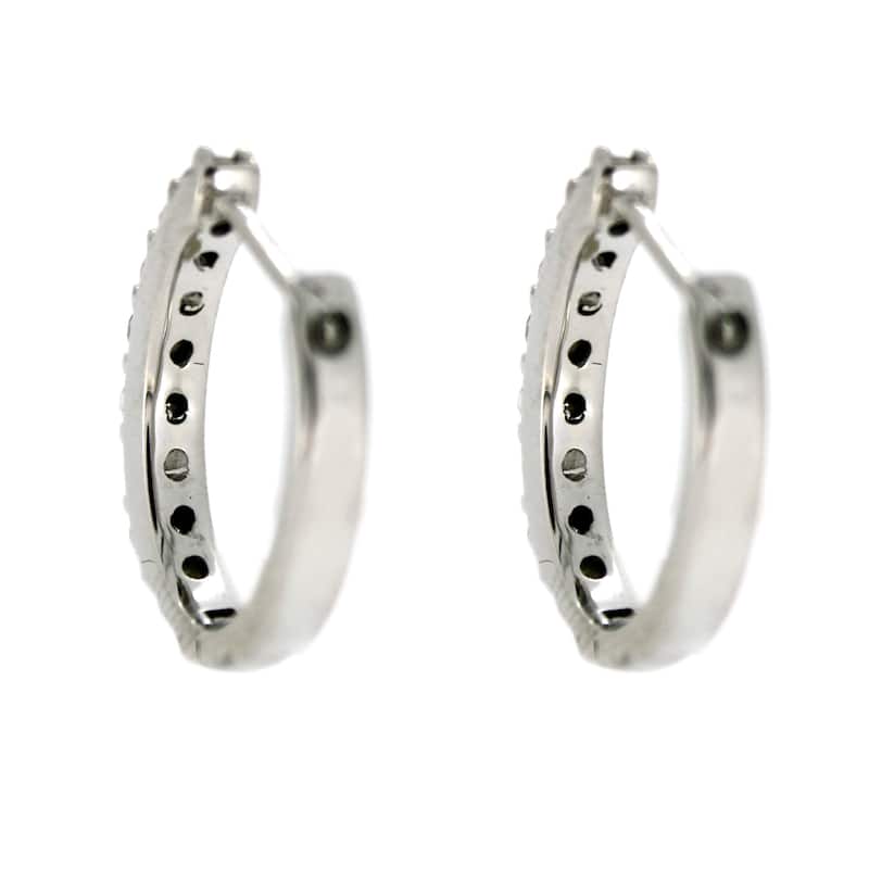 925 Sterling Silver White Natural Zircon Hoops Earrings