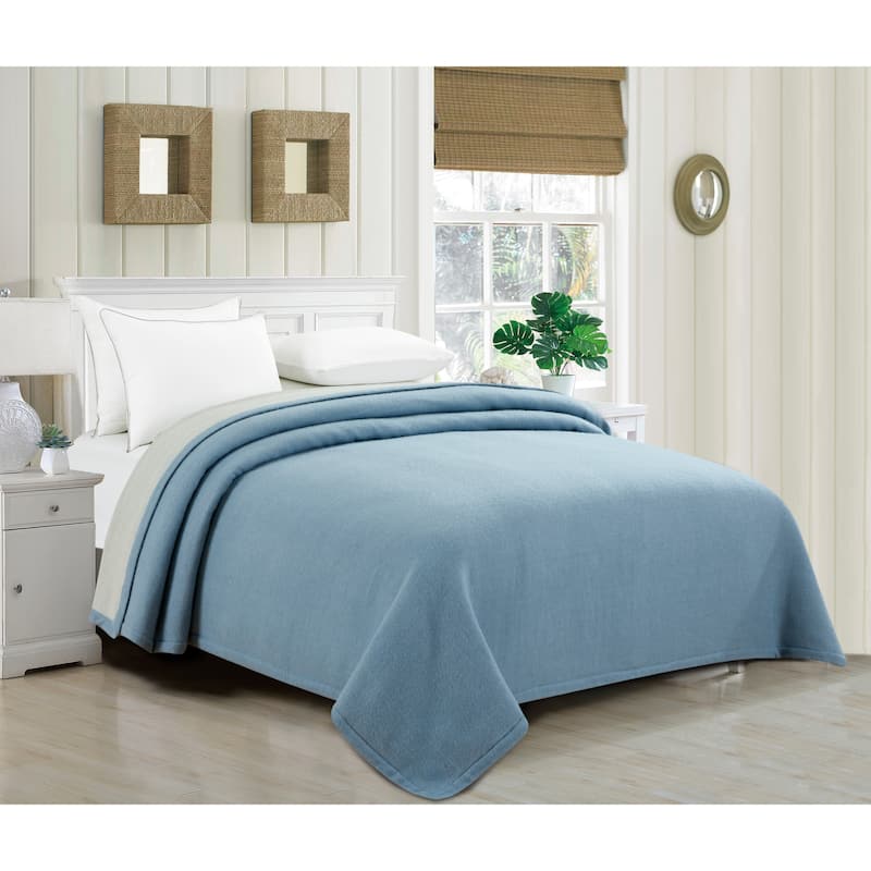 The Gray Barn Tule Merino Wool Blanket (Blue, Natural, Grey)