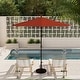preview thumbnail 12 of 143, North Bend 9-foot Round Auto-tilt, Bronze Finish, Sunbrella Patio Umbrella by Havenside Home Jockey Red