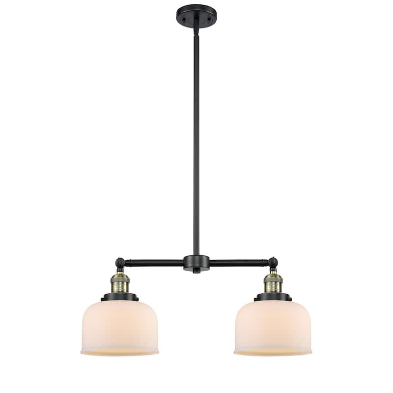 Innovations Lighting Large Bell 2 Light 24" Wide Linear Chandelier