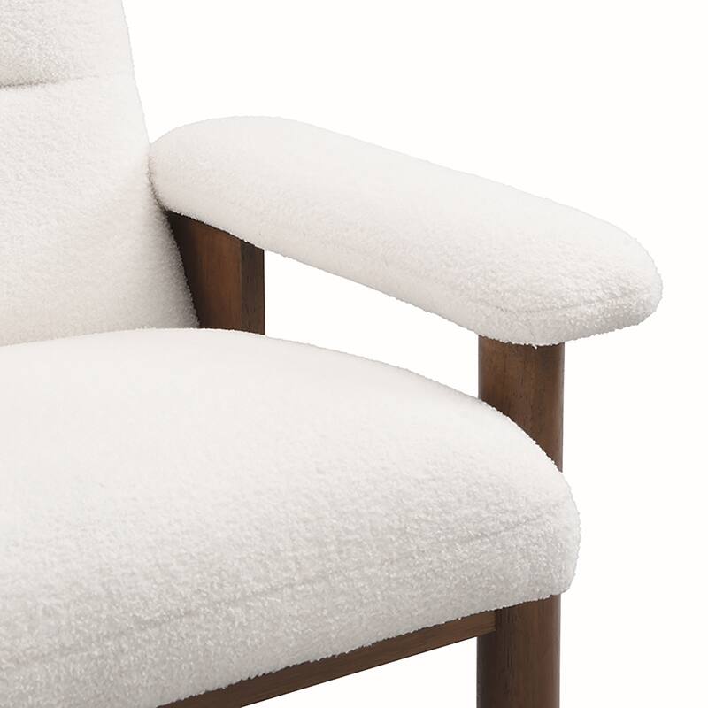 Solid Wood Frame Teddy ArmChair with Ottoman