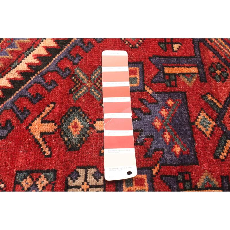 ECARPETGALLERY Hand-knotted Andelz Red Wool Rug - 4'1 x 7'5