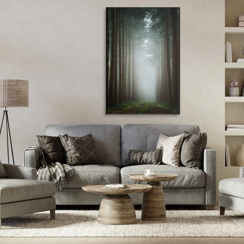 Stupell Moonlight Through Dark Forest Canvas Wall Art Design By Martin Podt