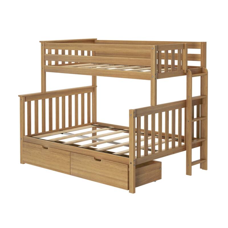 Max and Lily Twin over Full Bunk Bed with Ladder and Storage Drawers