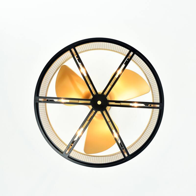 Bailey Oil Rubbed Matte Black 6 Light 3 Blade Chandelier Ceiling Fan 25 Inch with Remote