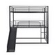 preview thumbnail 3 of 7, Multi-functional Full Size Metal Bunk Bed with Ladders and Slide, Divided into One Platform and Loft Bed