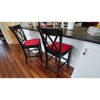 Eleanor Double X-Back Wood 24-inch Counter Chair (Set of 2) by iNSPIRE Q Classic