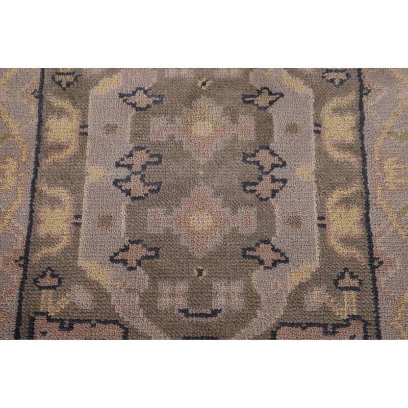 Transitional Oushak Oriental Runner Rug Hand-Knotted Wool Carpet - 2'7" x 9'9"