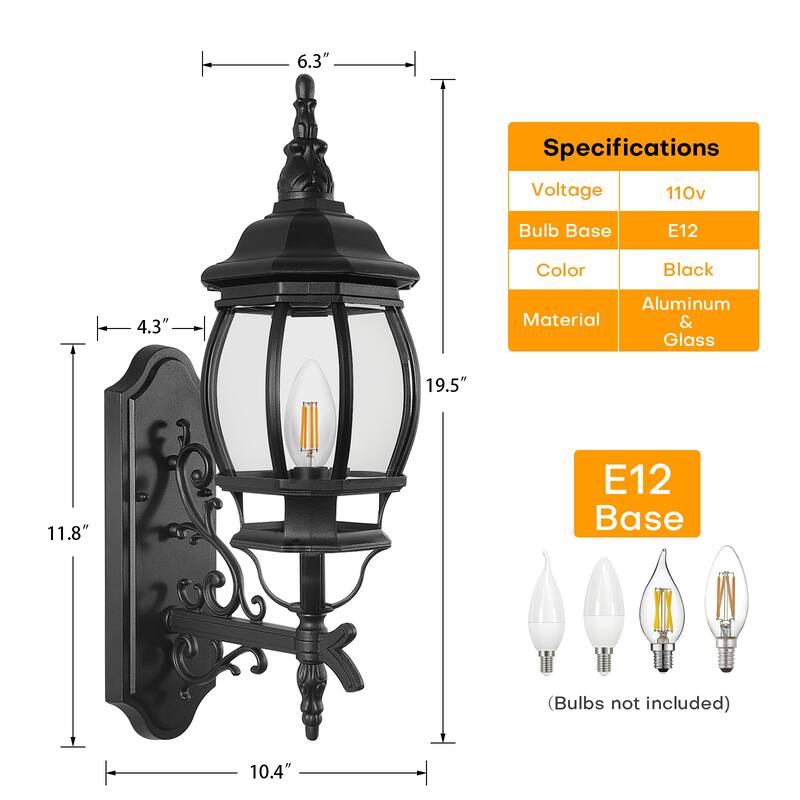 Outdoor 1/3 Light Waterproof Aluminum Wall Light