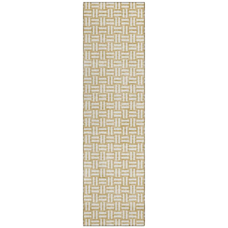 Machine Washable Indoor/ Outdoor Chantille Contempory Crosshatch Rug