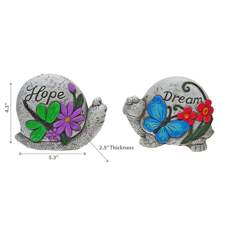 IH Casa Decor Garden Stone Crawlers Snail/Turtle Asstd - Set of 2