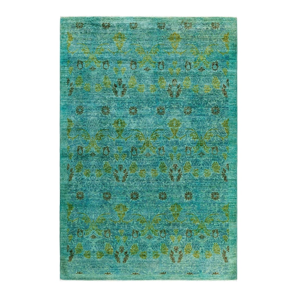 Contemporary Overdyed Wool Hand Knotted Area Rug - 6' 2" x 9' 0"