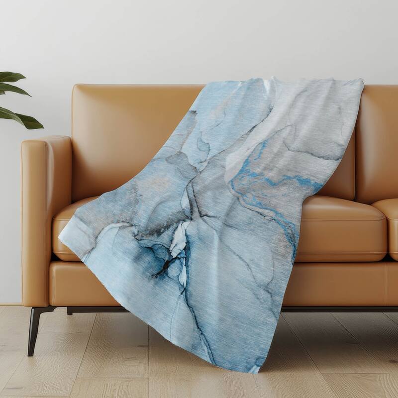 Premium Machine Washable Abstract Contemporary Sherpa Throw Blanket