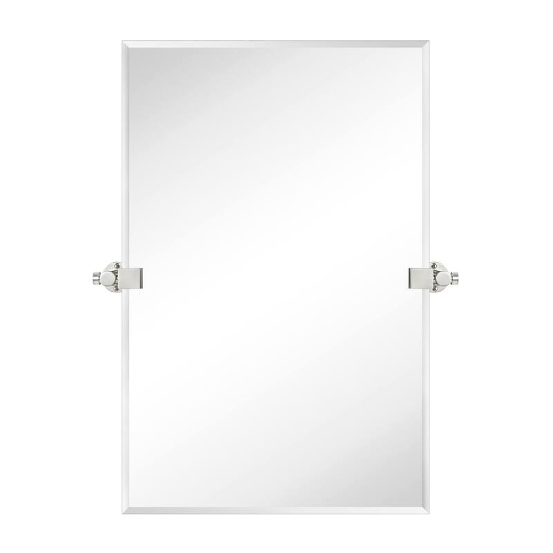 Nethery Rectangle Wall Mirror - 20'' x 30'' - Brushed Nickel