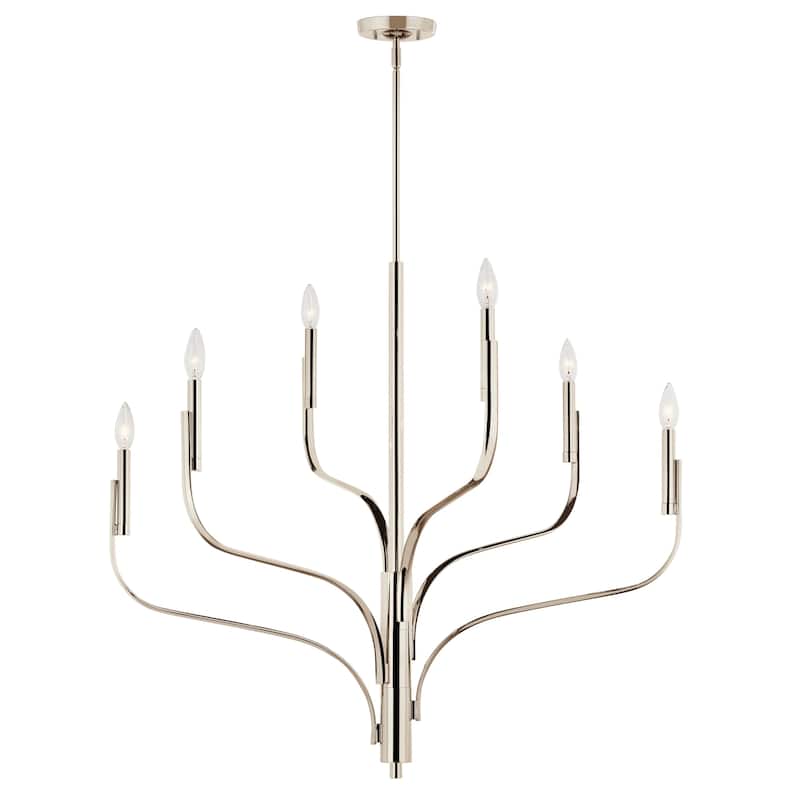 Kichler Lighting Livadia Candle Chandelier - 36.25 in - Polished Nickel