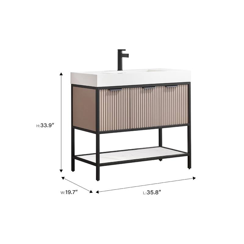 Marcilla 36 in. Single Sink Bath Vanity with Stone Sink Top