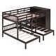 preview thumbnail 11 of 10, Minimalist Design Full-Over-Twin-Twin Bunk Bed with 3 drawers,Shelves, Wardrobe and Mirror,Store Books,Display Decorations