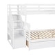 preview thumbnail 16 of 44, Maximized space Twin over Full L-Shaped Bunk Bed Kids Bed With 3 Drawers, Ladder and Staircase