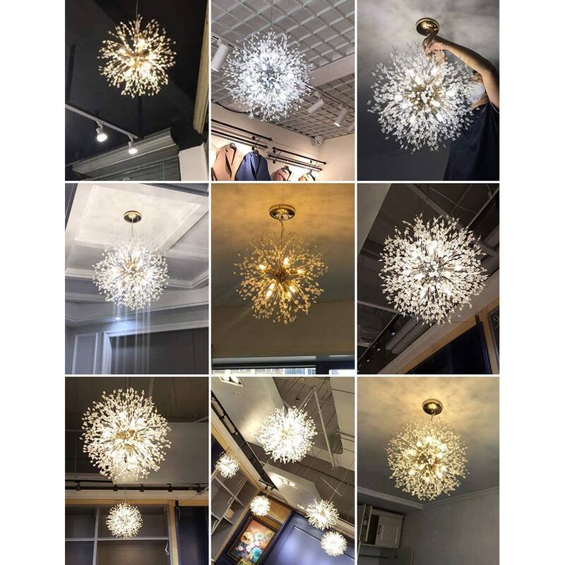 Modern Gold Crystal Flower Ball Chandelier Pendant Light - 23.6*23.6*23.6