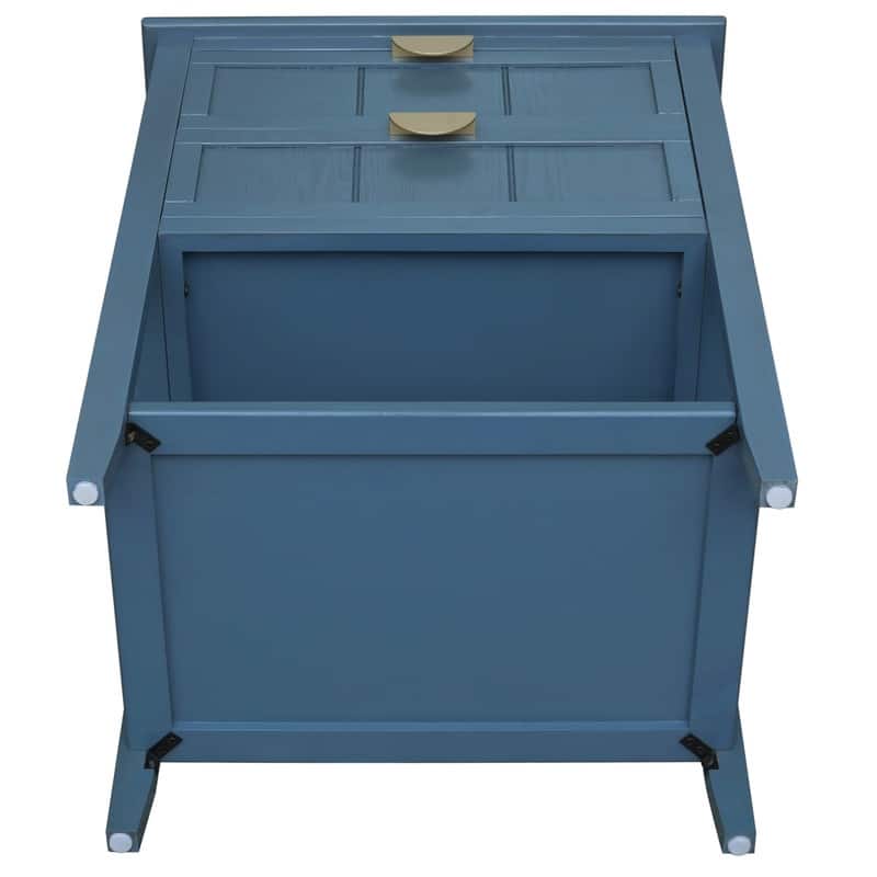 2 Drawer Side table,American style, End table,Suitable for bedroom, living room, study，Blue