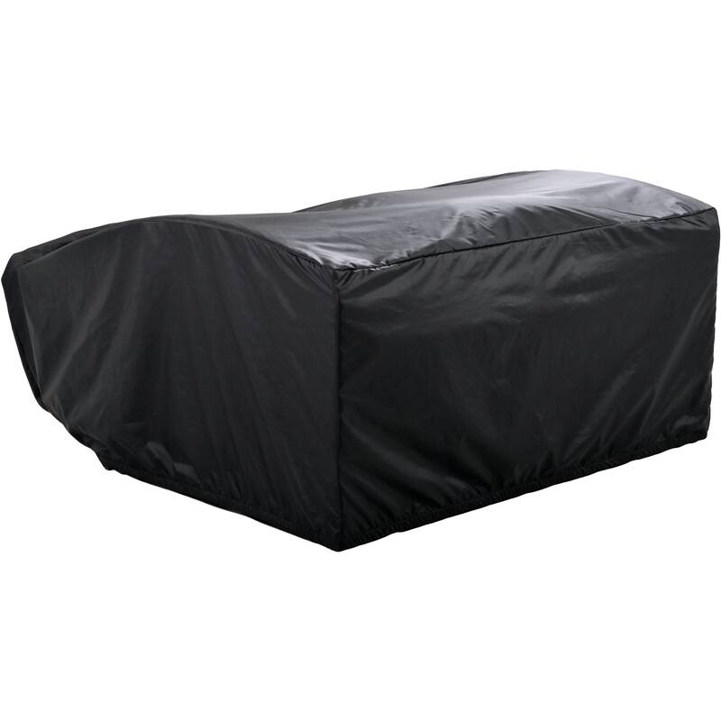 Outdoor Double Reclining Chaise Lounge with Cushions and Waterproof Cover, Adjustable Backrest and Hidden Footrest Storage