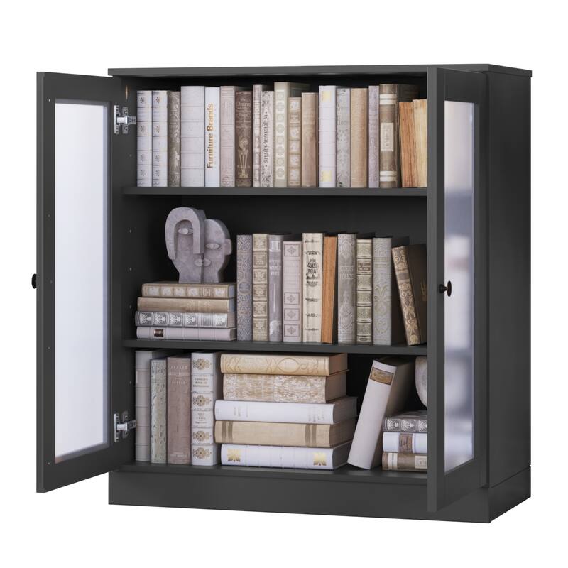 100% Solid Wood 3-shelf Bookcase with Optional Doors by Palace Imports