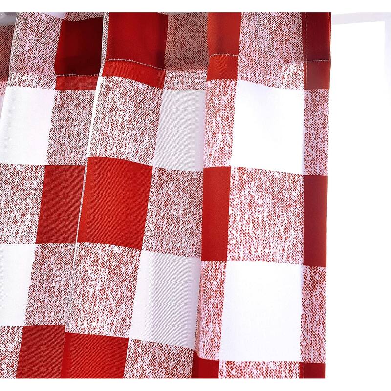 Porch & Den Alfalfa Plaid Pattern Room-darkening Window Curtains