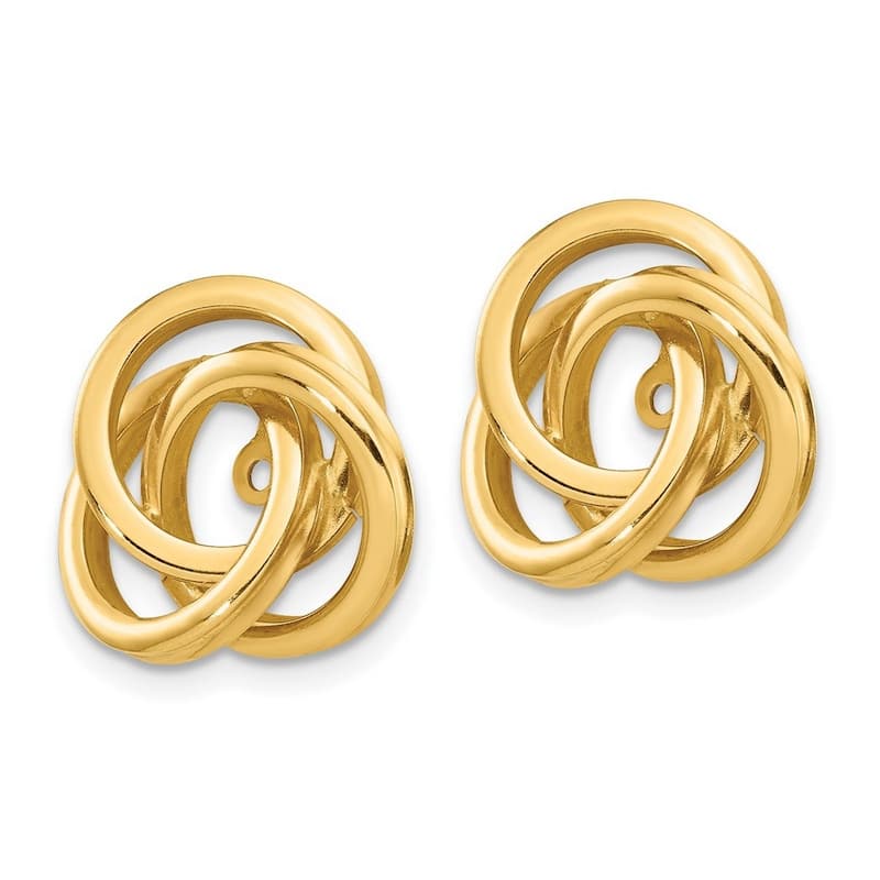 Curata 14k Yellow Gold Polished 15mm Large Love Knot Earrings Jackets