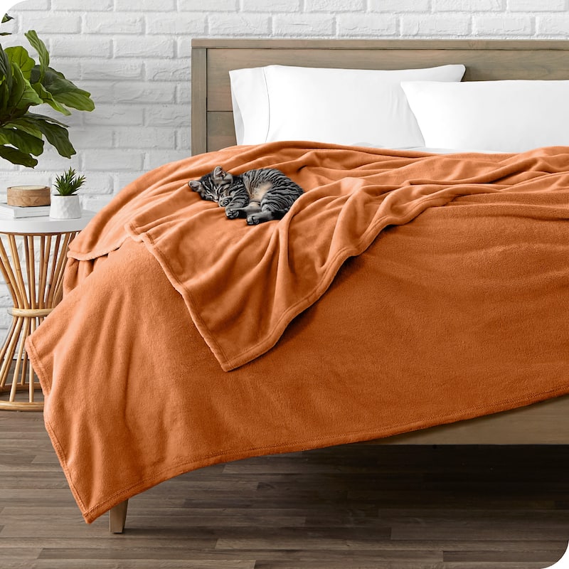 Bare Home Microplush Fleece Blanket - Ultra-Soft - Cozy Fuzzy Warm - Twin - Twin XL - Sienna