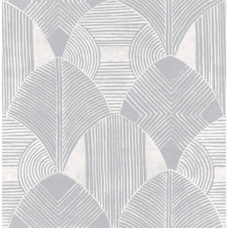 Scott Living Westport Pewter Geometric Wallpaper