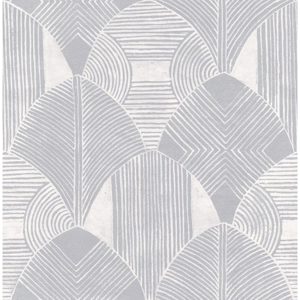 Scott Living Westport Pewter Geometric Wallpaper