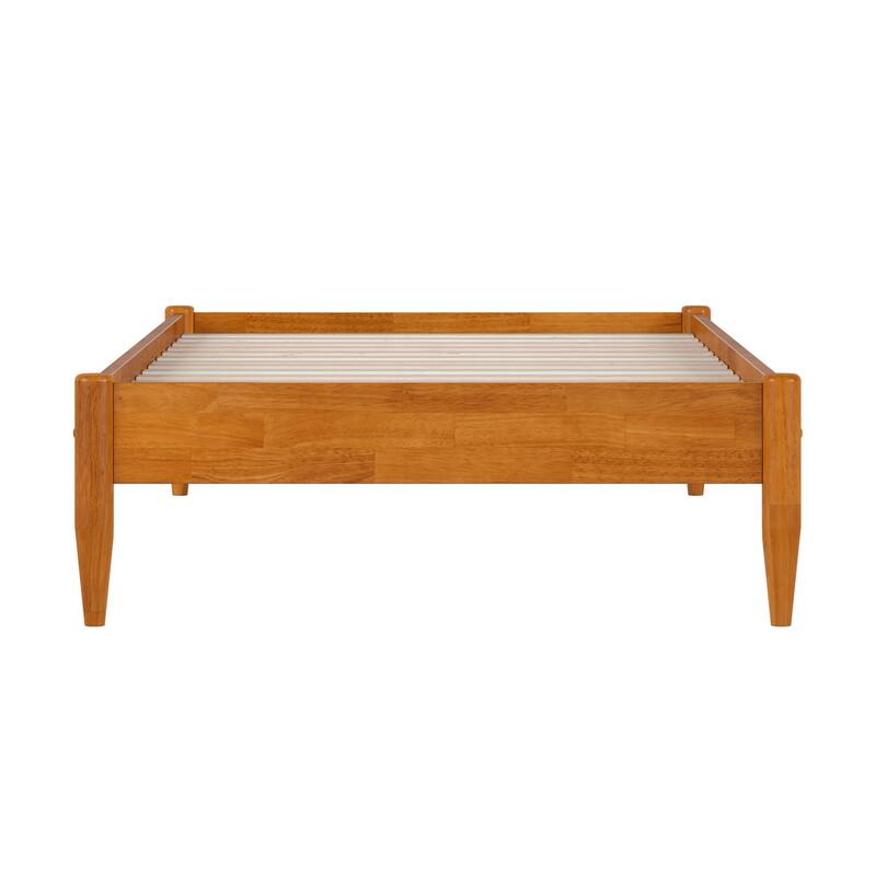 Twin XL Platform Bed Frame - Light Toffee Wood Bed