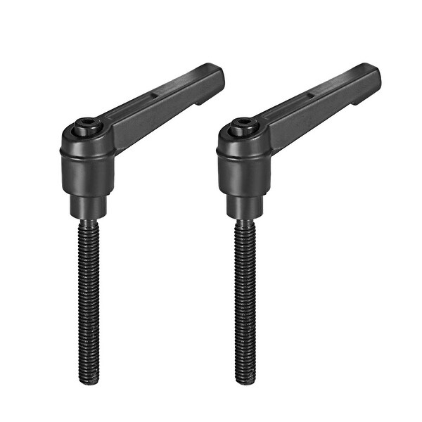 M6 x 50mm Push Button Ratchet Adjustable Handle Male Threaded Stud 2Pcs