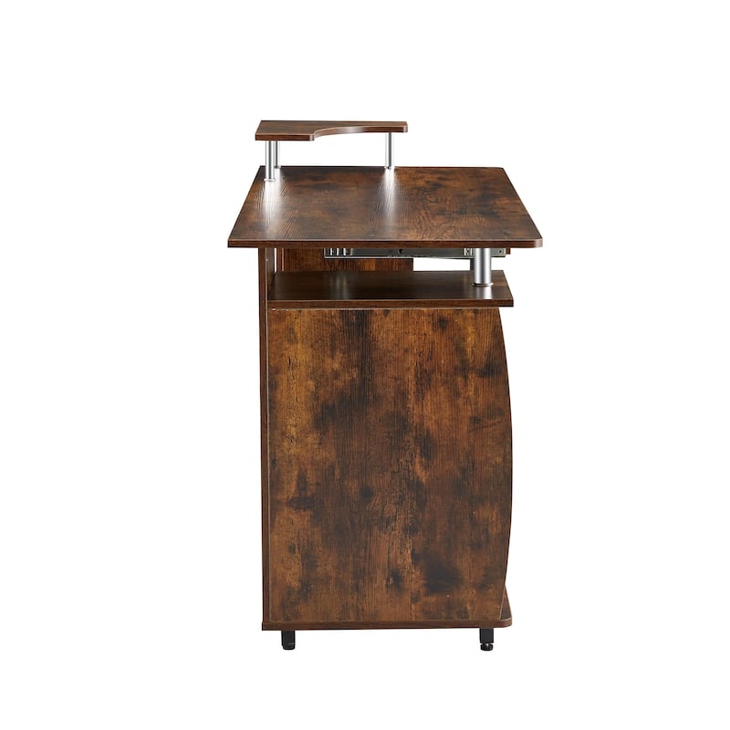 Wood Cmputer Desk Office Table wDroller, File Cabinet, Planting Shelf