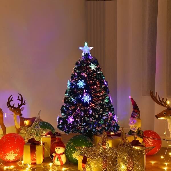 Shop Gymax Fiber Optic 3 Pvc Artificial Christmas Tree Led Lights