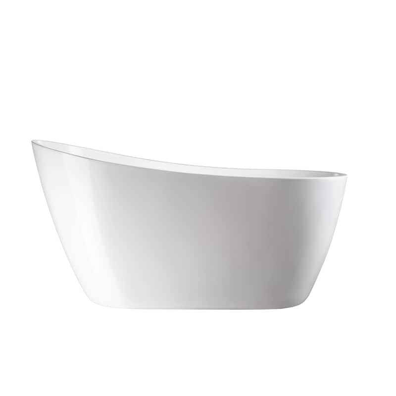 Vanity Art 55" X 28" White Acrylic Freestanding Bathtub