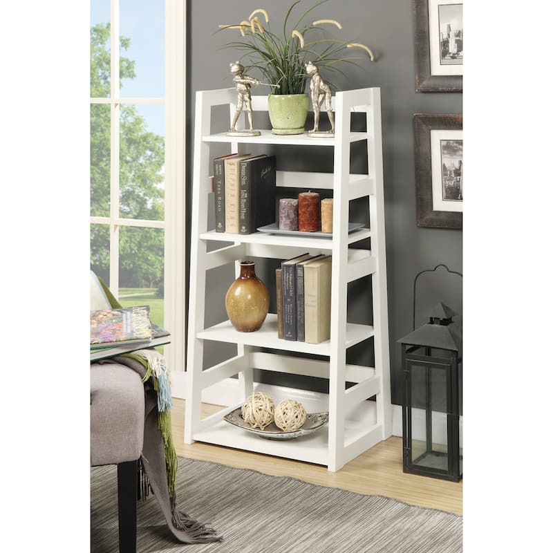 Porch & Den Logan 4-tier Trestle Bookcase - White