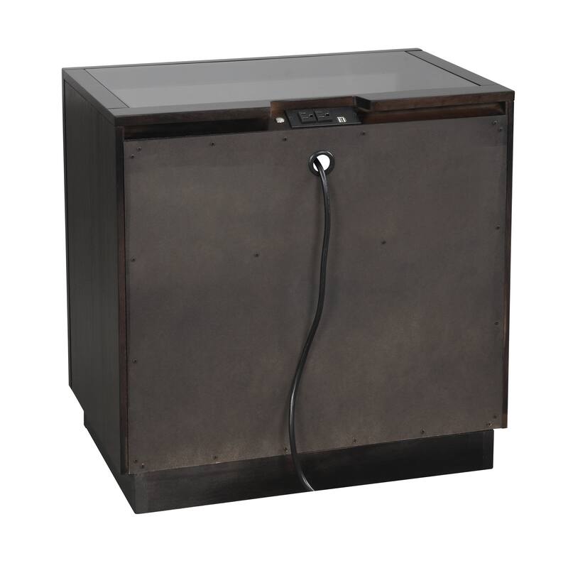 Charcoal Finish 3pc Bedroom Set Bed and Two Nightstands