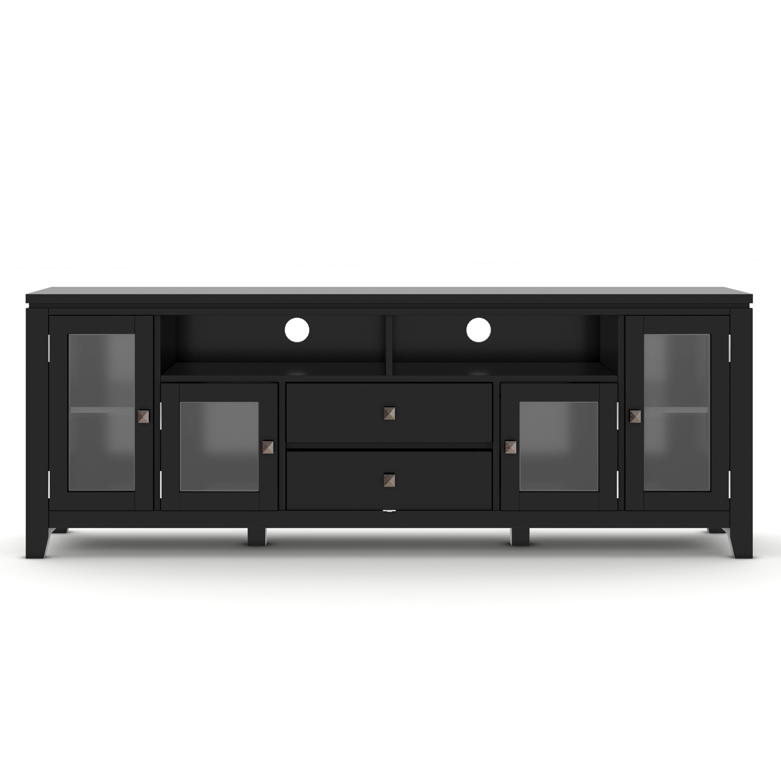Wyndenhall essex solid wood 72 inch wide contemporary shop tv media stand for tvs up to 80 inches