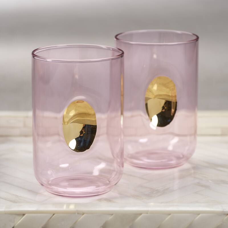 Ambrosi Tumblers with Gold Accent, Set of 4