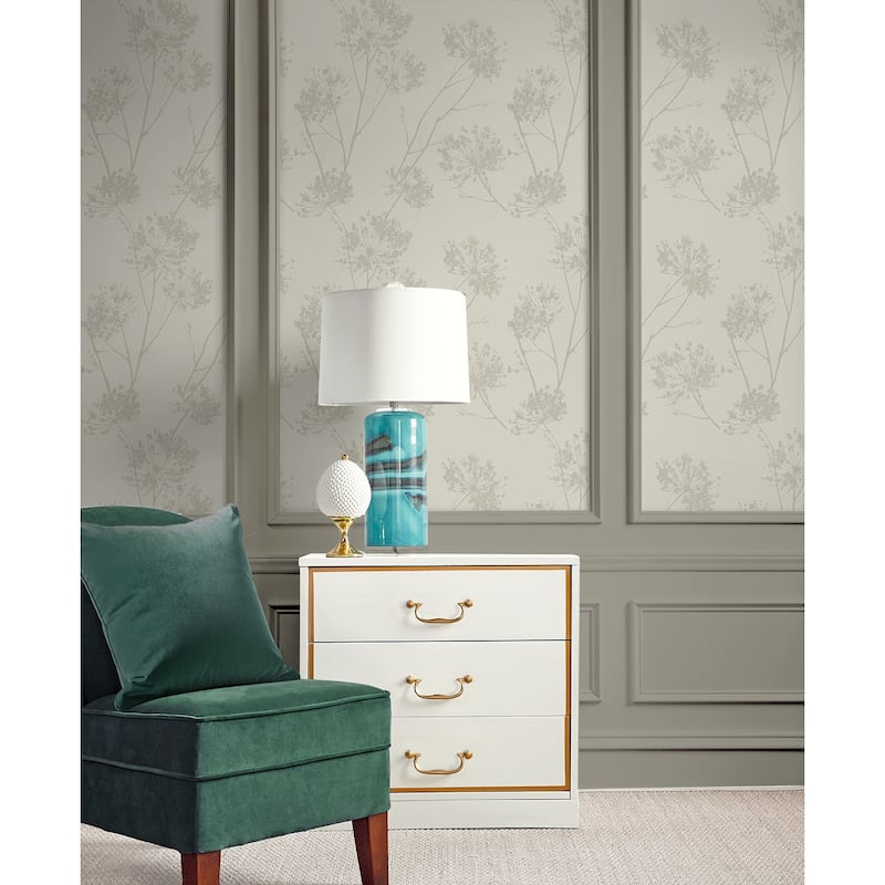 Seabrook Designs Wild Grass Glass Beaded Unpasted Wallpaper