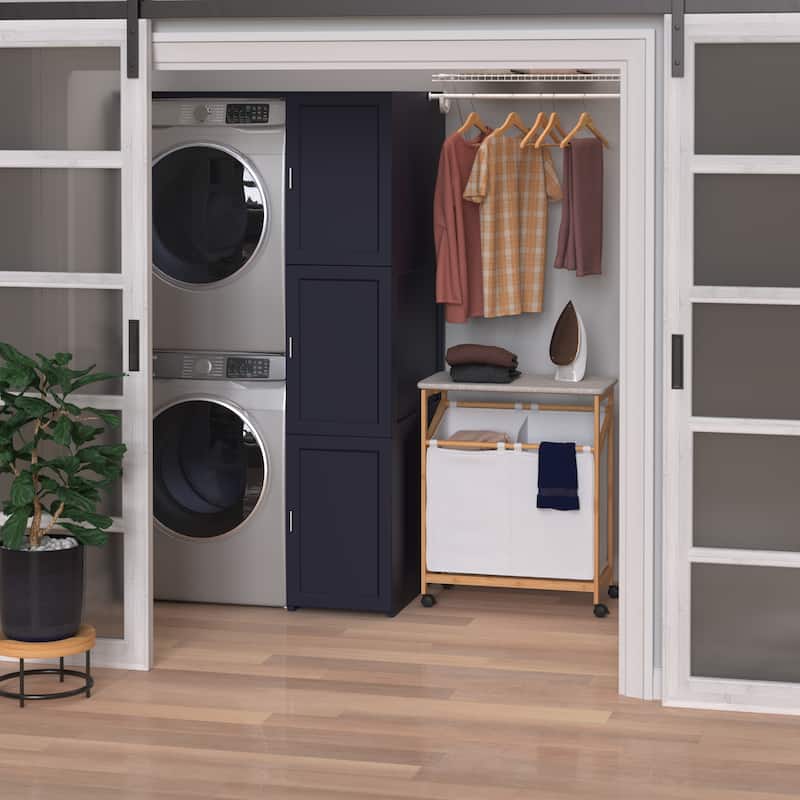ClosetMaid Bamboo Laundry Hamper Storage Cart