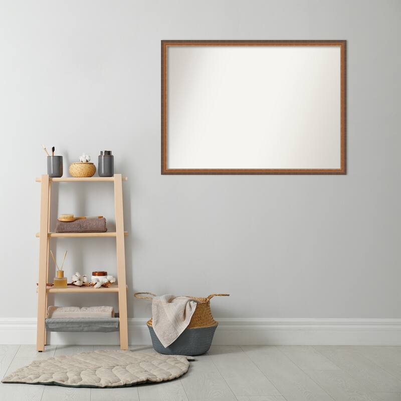 Two Tone Non-Beveled Wood Framed Bathroom Vanity Wall Mirror