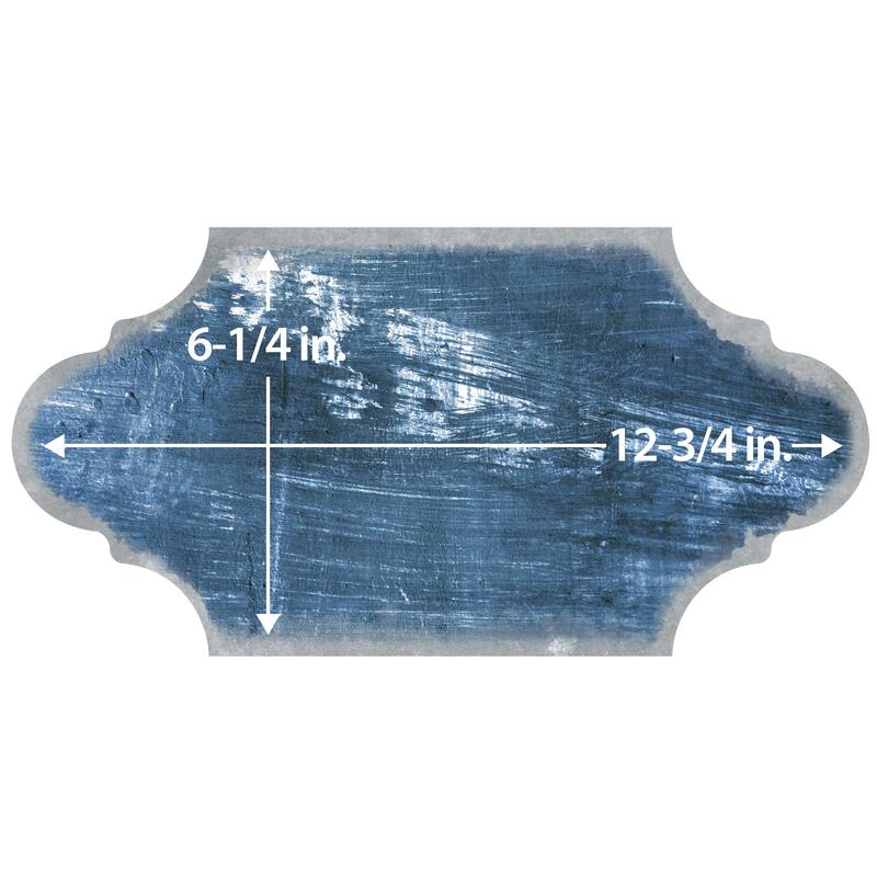 Merola Tile Dorne Provenzal Blue 6-1/4" x 12-3/4" Porcelain Floor and Wall Tile